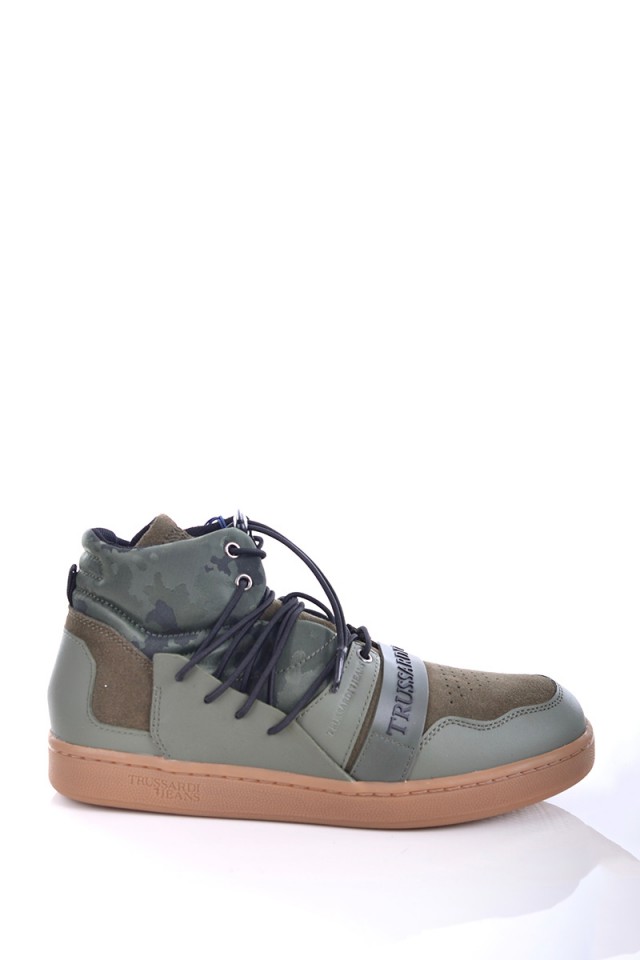 Sneakersy HIGH-TOP MILITARY TRUSSARDI JEANS