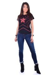 T-shirt STAR EMBELLISHED BLACK GUESS