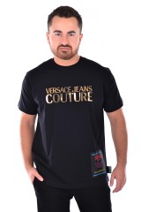 T-shirt JERSEY MODE MIRROR LOGO BLACK VERSACE JEANS COUTURE