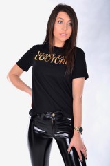 T-shirt JERSEY GOLD BLACK VERSACE JEANS COUTURE