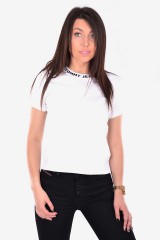 T-shirt TJW BRANDED NECK TEE WHITE TOMMY JEANS