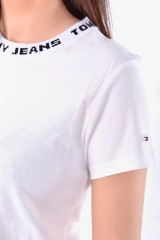 T-shirt TJW BRANDED NECK TEE WHITE TOMMY JEANS