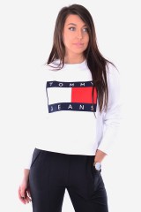 Bluza TJW TOMMY FLAG CREW WHITE TOMMY JEANS