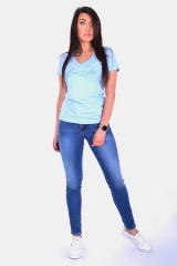 T-shirt MODA V-NECK BLUE SMART LIU JO