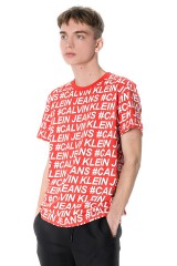 T-shirt ALL LOGO HASHTAG RED CALVIN KLEIN JEANS