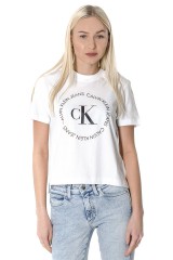T-shirt OVAL MONOGRAM LOGO WHITE CALVIN KLEIN JEANS
