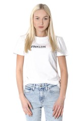 T-shirt STRIPE LOGO SLIM WHITE CALVIN KLEIN JEANS