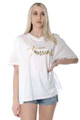 T-shirt COTTON MODAL WHITE TRUSSARDI JEANS