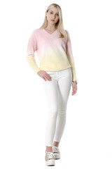 Sweter ICON LOGO PINK YELLOW GUESS