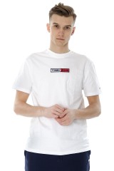 T-shirt TJM EMBROIDERED BOX LOGO TEE WHITE TOMMY JEANS