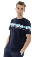 T-shirt DOUBLE STRIPE LOGO TEE NAVY TOMMY JEANS