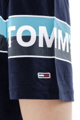 T-shirt DOUBLE STRIPE LOGO TEE NAVY TOMMY JEANS