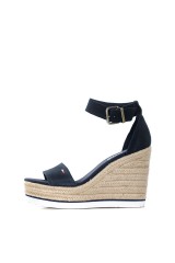 Koturny NATURAL SUEDE WEDGE NAVY TOMMY JEANS