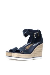 Koturny NATURAL SUEDE WEDGE NAVY TOMMY JEANS
