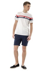 T-shirt DOUBLE STRIPE LOGO TEE WHITE TOMMY JEANS