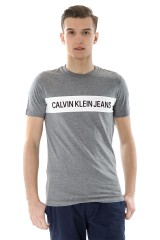 T-shirt SLIM ORGANIC COTTON LOGO GREY CALVIN KLEIN JEANS