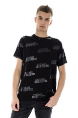 T-shirt ALL LOGO BLACK ARMANI EXCHANGE