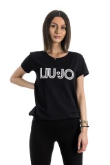 T-shirt SHINE LOGO NERO LIU JO