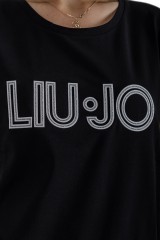 T-shirt SHINE LOGO NERO LIU JO
