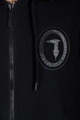 Bluza rozpinana z kapturem oraz klasycznym logo na piersi TRUSSARDI JEANS