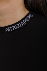 Bluzka z logo czarna PATRIZIA PEPE