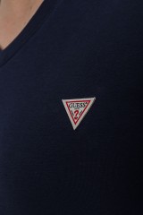 T-shit z klasycznym logo granatowy GUESS