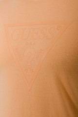 T-shirt z logo pomarańczowy GUESS