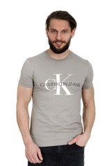 T-shirt z klasycznym logo beżowy CALVIN KLEIN JEANS