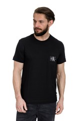 T-shirt z kieszonką czarny MONOGRAM BADGE CALVIN KLEIN JEANS