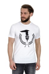 T-shirt biały z logo TRUSSARDI JEANS