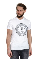T-shirt biały SLIM ROUND VERSACE JEANS COUTURE