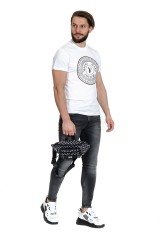 T-shirt biały SLIM ROUND VERSACE JEANS COUTURE