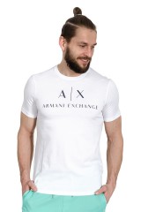 T-shirt z logo biały ARMANI EXCHANGE