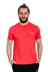 T-shirt z logo na piersi czerwony ARMANI EXCHANGE