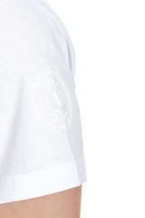 T-shirt z logo na rękawie biały VERSACE JEANS COUTURE