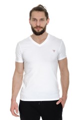 T-shirt z logo biały V GUESS