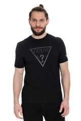 T-shirt z logo czarny GUESS