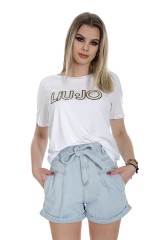 T-shirt biały z logo LIU JO