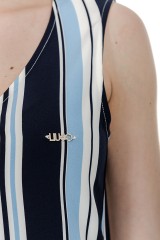 Sukienka w paski z logo niebieska LIU JO