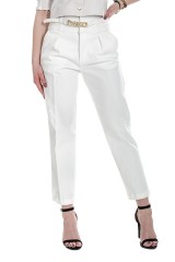 Spodnie jeansowe z paskiem białe ARIEL 10 BUSTIER PINKO