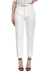 Spodnie jeansowe z paskiem białe ARIEL 10 BUSTIER PINKO