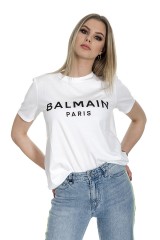 T-shirt z logo biały BALMAIN