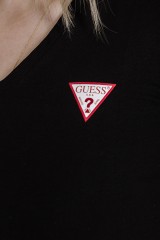 T-shirt z klasycznym logo czarny GUESS
