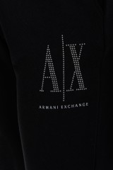 Spodnie dresowe z logo czarne ARMANI EXCHANGE