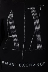 Bluza wkładana z logo czarna ARMANI EXCHANGE