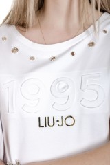 T-shirt z wiązaniem logo LIU JO