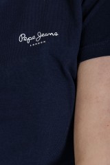T-shirt z małym logo granatowy BELLROSE PEPE JEANS