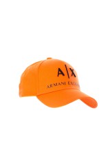 Czapka z daszkiem logo pomarańczowa AX ARMANI EXCHANGE