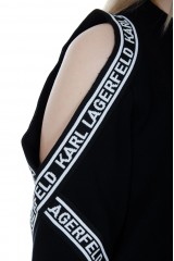 Sukienka dresowa z logo czarna KARL LAGERFELD