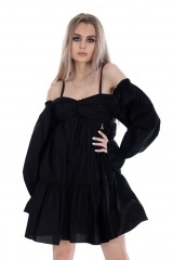 Sukienka z odkrytymi ramionami czarna PATRIZIA PEPE